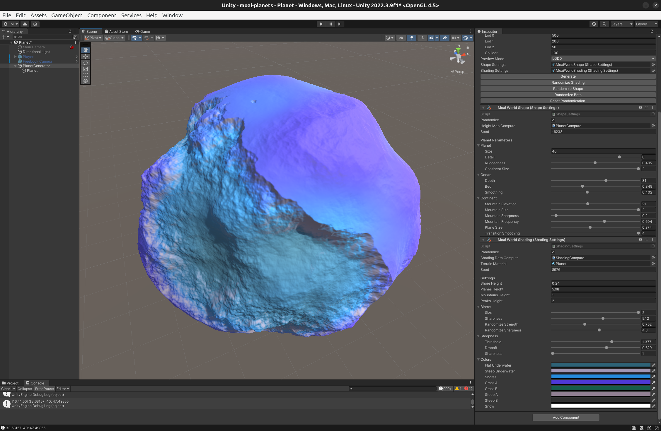 Moai-inspired planet